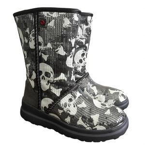 Ugg Skull Sequin Suede Boots Shoes Size 4